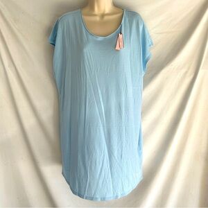 Victoria’s Secret Light Blue Crisscross Back Short Sleeve Sleep Shirt | NWT | L